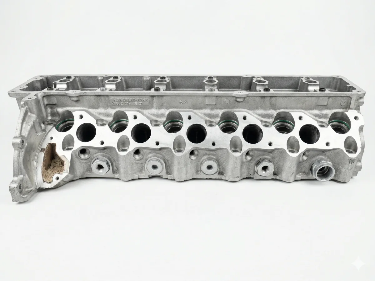 Głowica silnika Mercedes — usuwanie nagaru